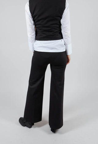 Hrvi Trousers in Black with White Stripes