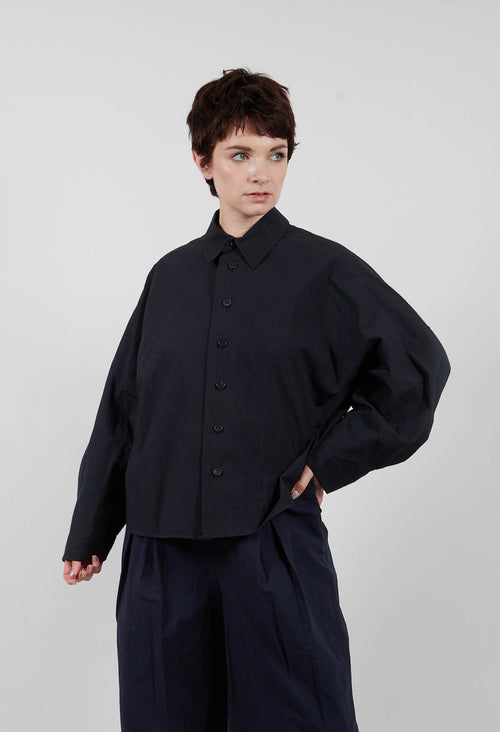 Drop Shoulder Shirt in Black
