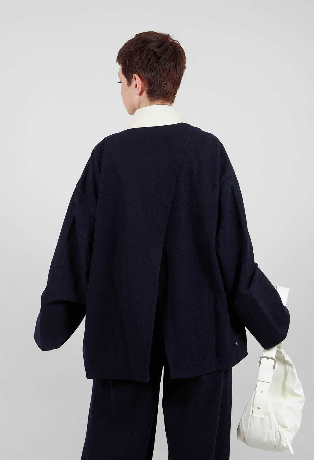 Contrast Trim Jacket in Navy