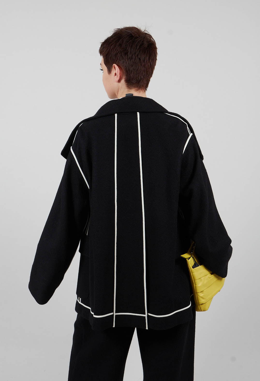 Funnel Neck Jacket in Black
