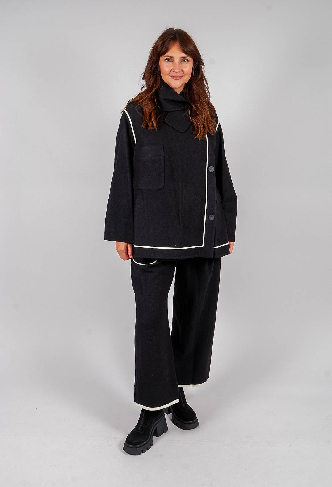 Funnel Neck Jacket in Black