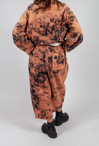 Wide Leg Trouser in Brown Print