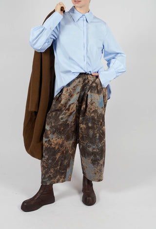 Wide Leg Trouser in Blue Print