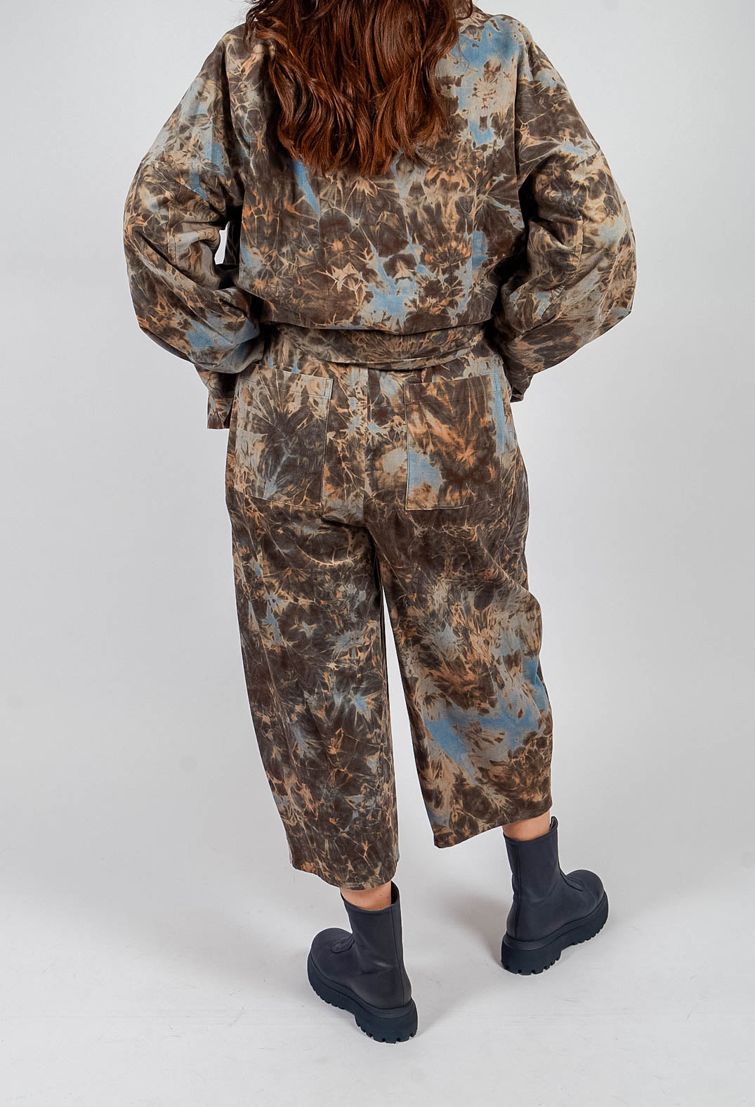 Wide Leg Trouser in Blue Print