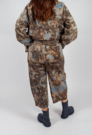 Wide Leg Trouser in Blue Print