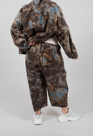 Wide Leg Trouser in Blue Print