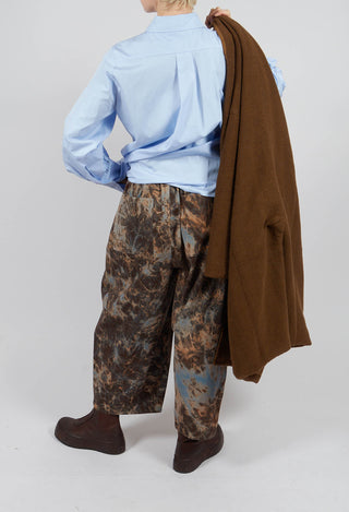 Wide Leg Trouser in Blue Print