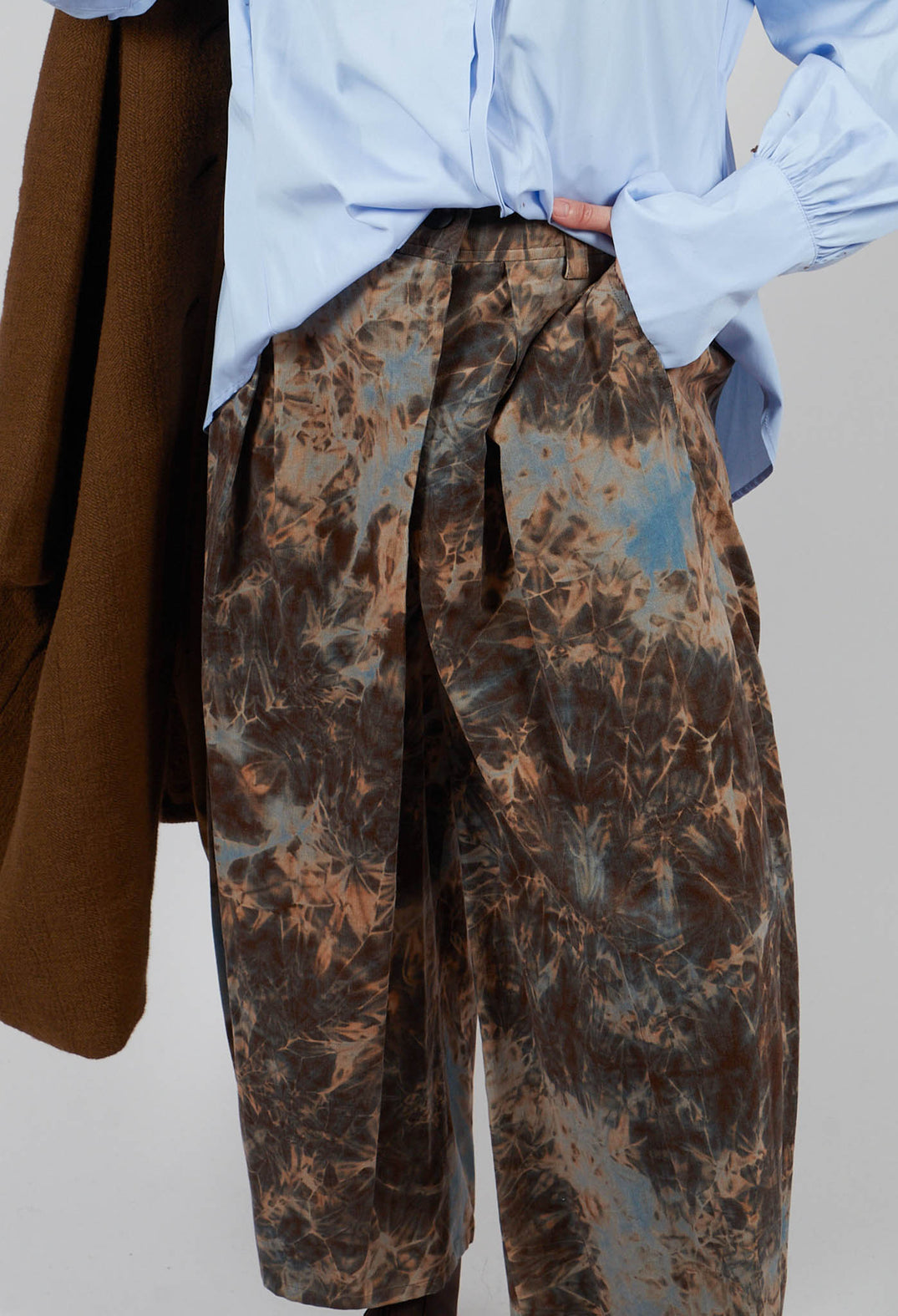 Wide Leg Trouser in Blue Print