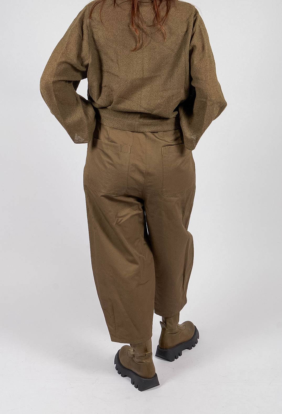 Barrel Leg Trouser in Brown