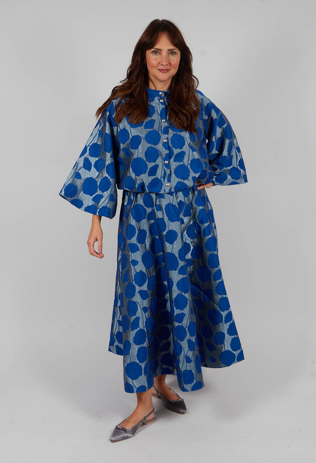Flowerbomb Short Jacket in Blue