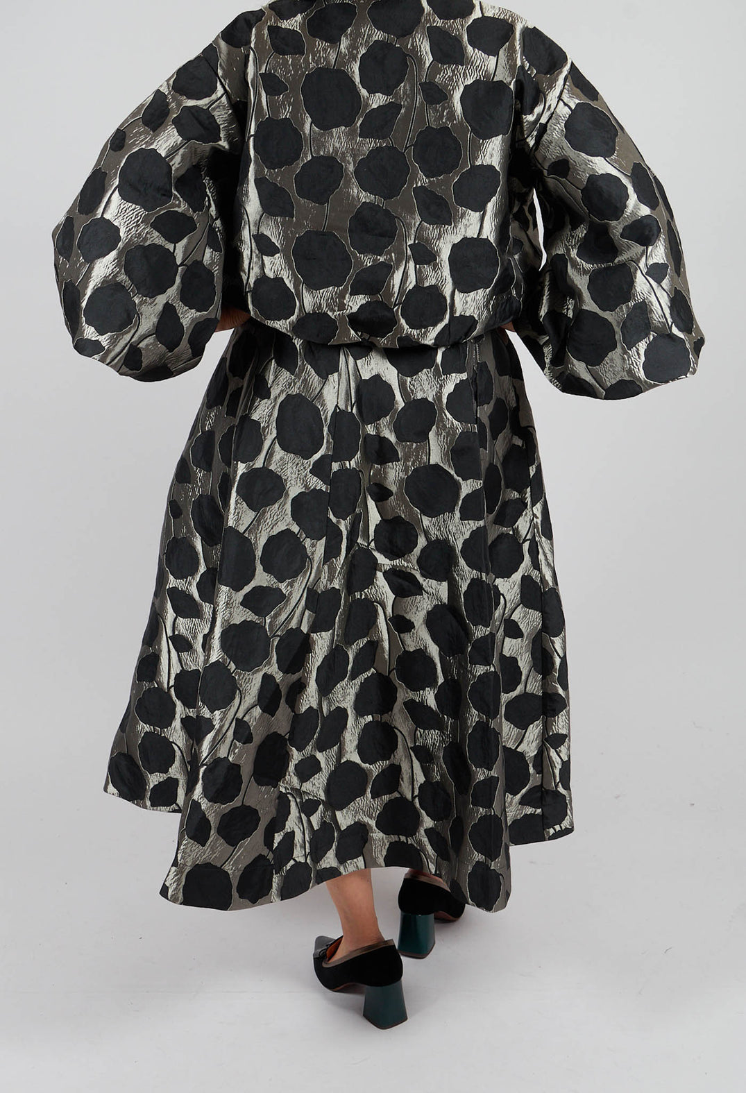 Flowerbomb Gathered Skirt in Black