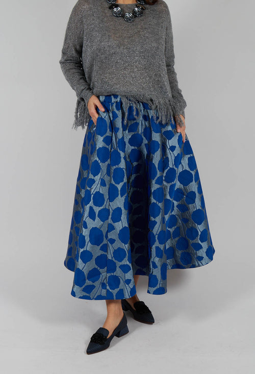 Flowerbomb Gathered Skirt in Blue
