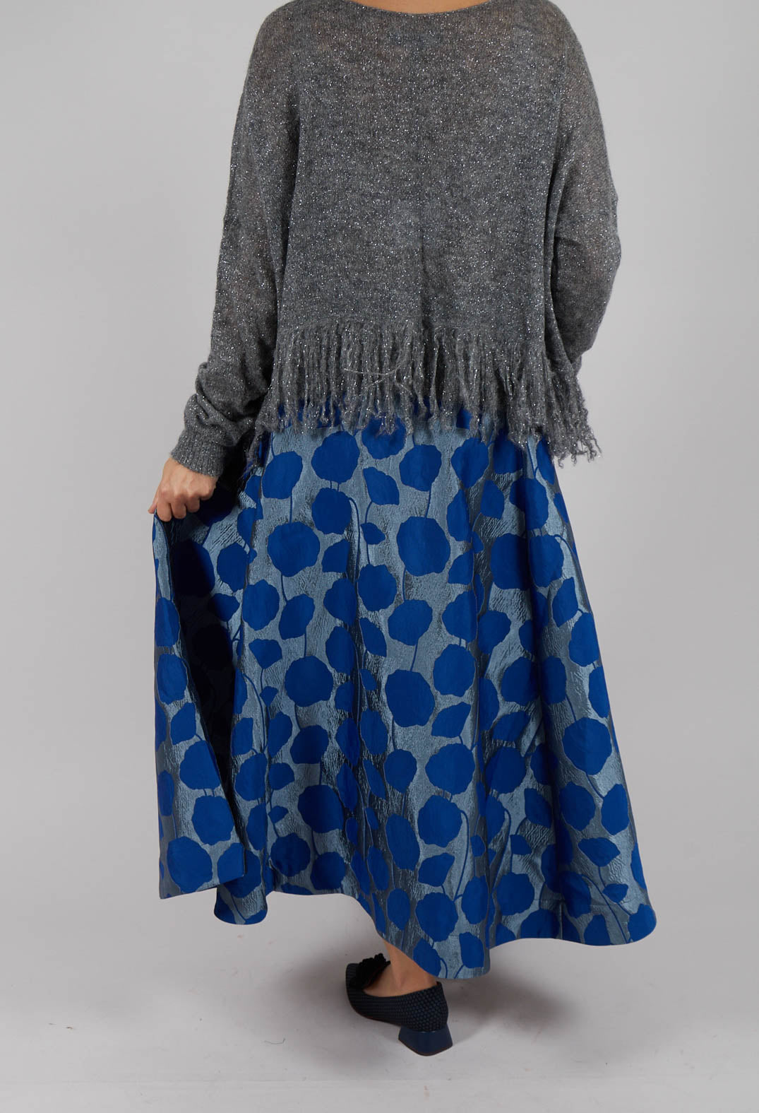 Flowerbomb Gathered Skirt in Blue