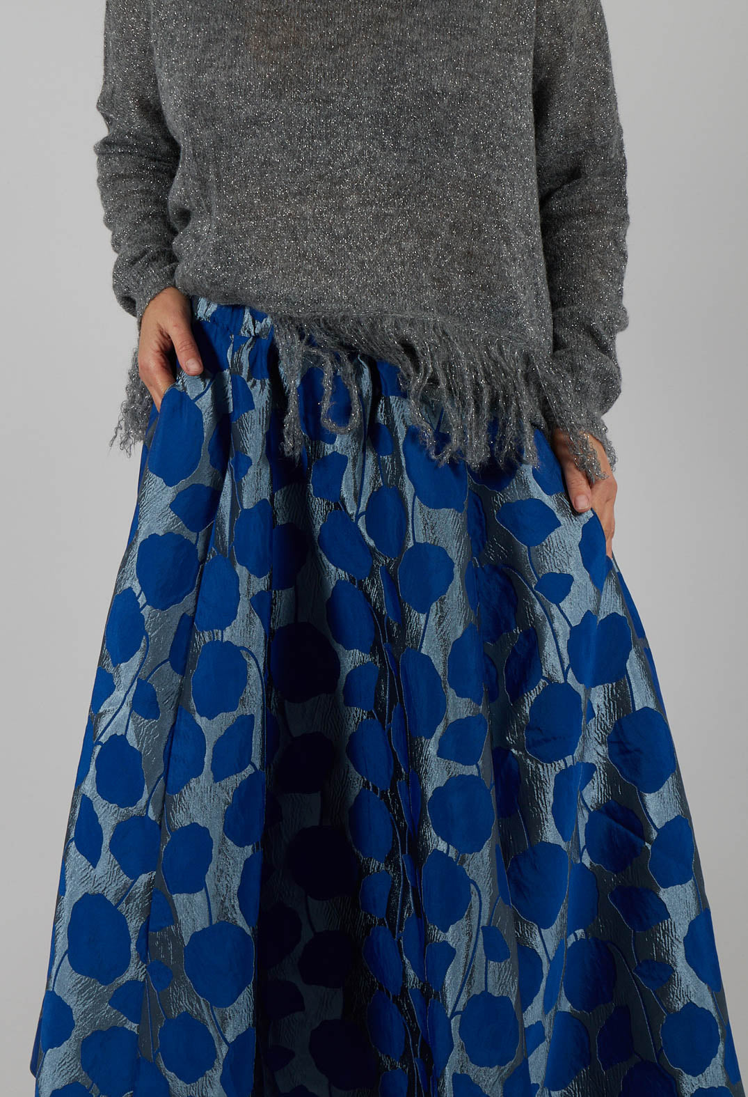 Flowerbomb Gathered Skirt in Blue