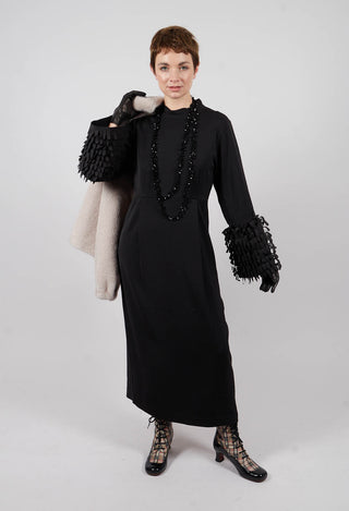 Sakura Stretch Dress with Ruffles in Black