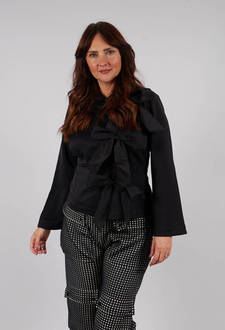 Sakura Stretch Jacket with Bows in Black