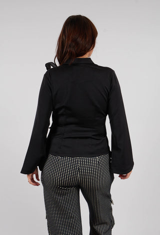 Sakura Stretch Jacket with Bows in Black