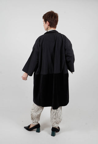 Fukkura Poplin Coat Dress in Black