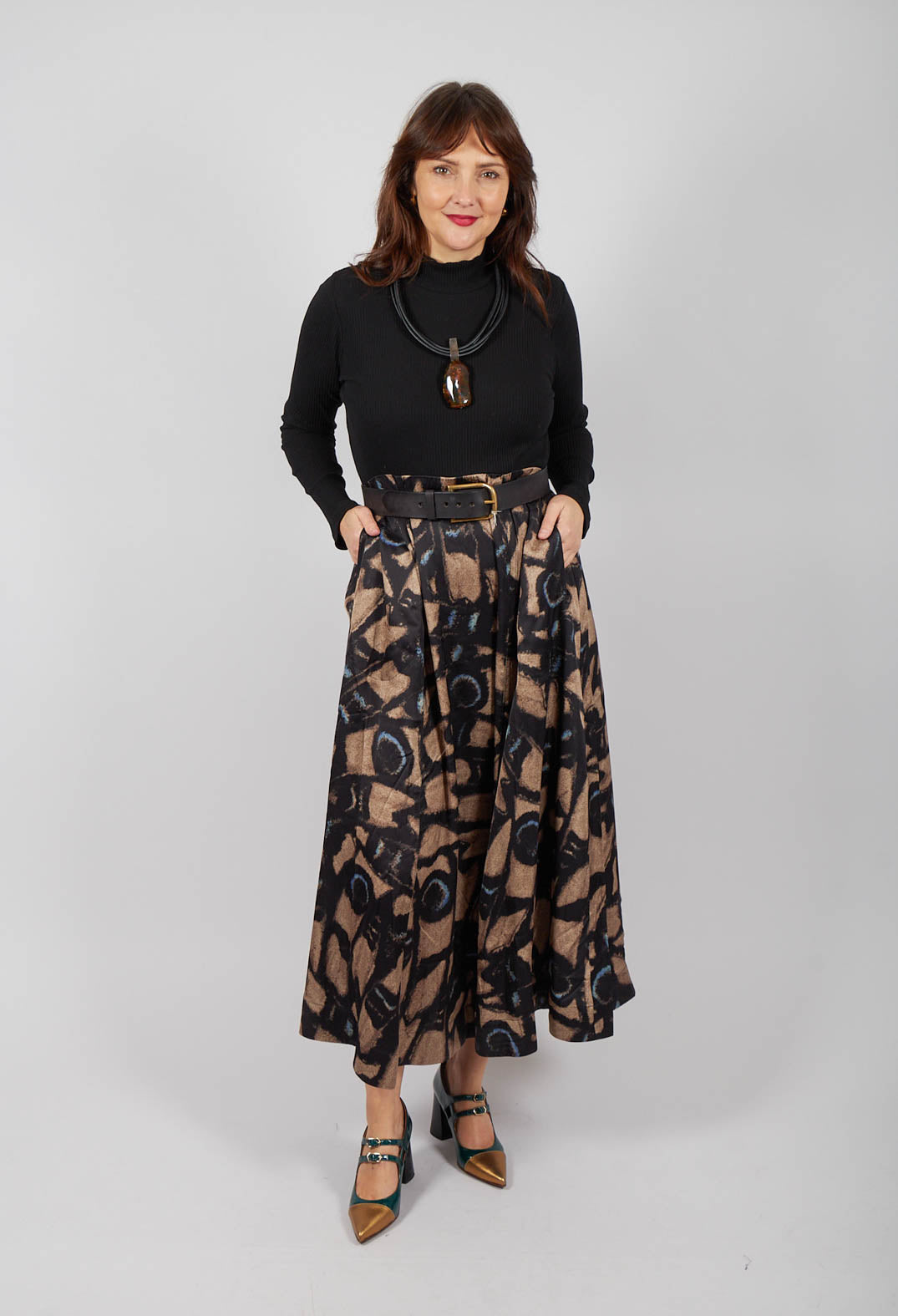 Kuhaki Dress with High Neck in Black