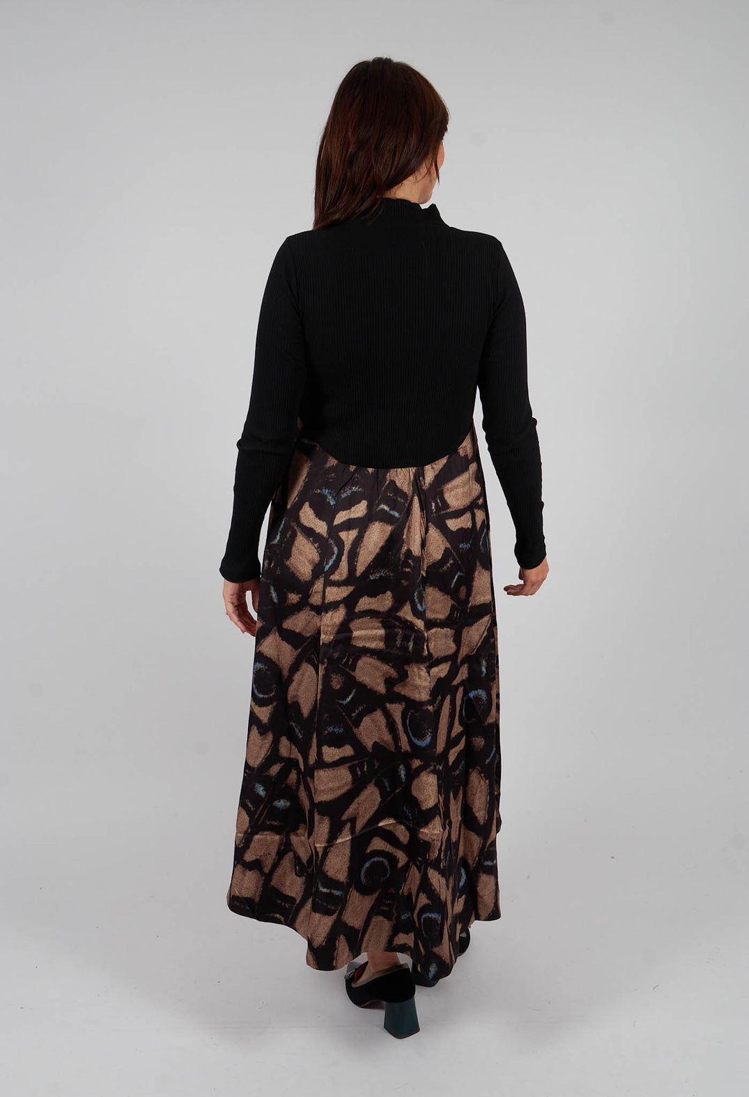 Kuhaki Dress with High Neck in Black