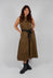 Sleeveless Dress in Gold Check