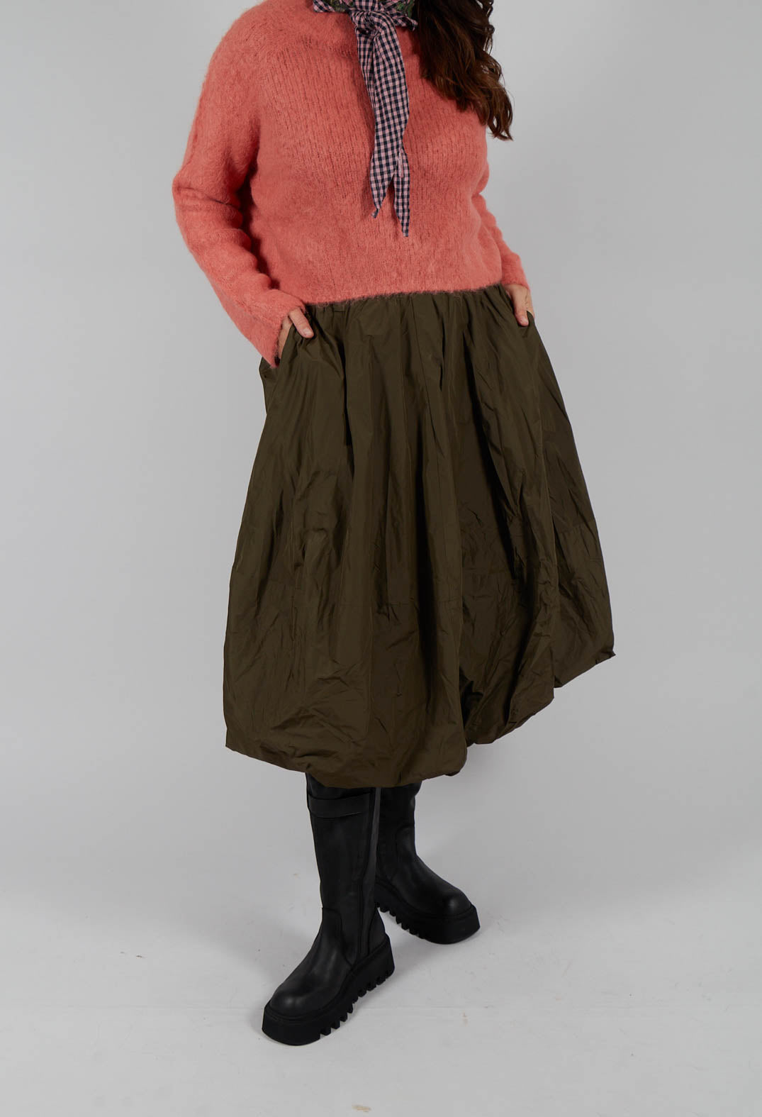 Puffball Skirt in Kaki