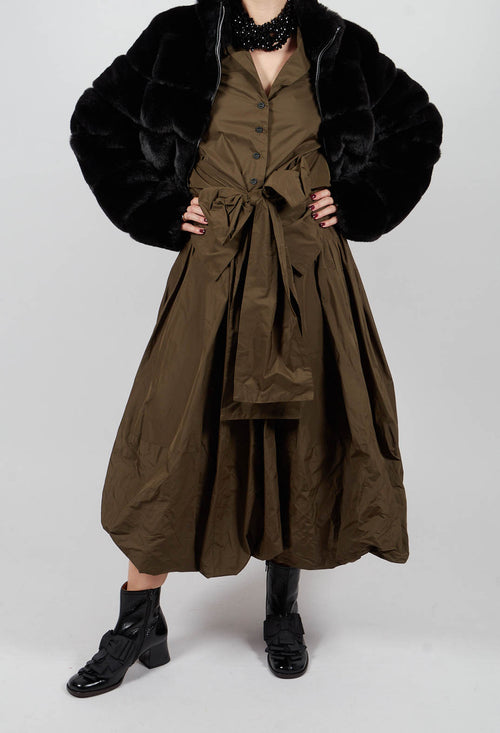 Puffball Skirt in Kaki