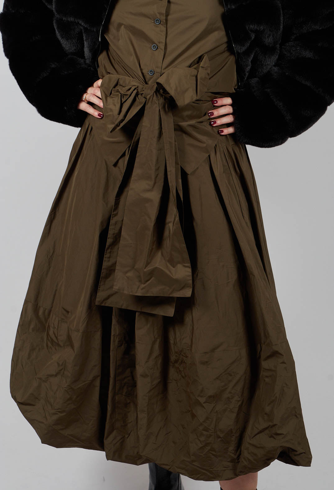 Puffball Skirt in Kaki