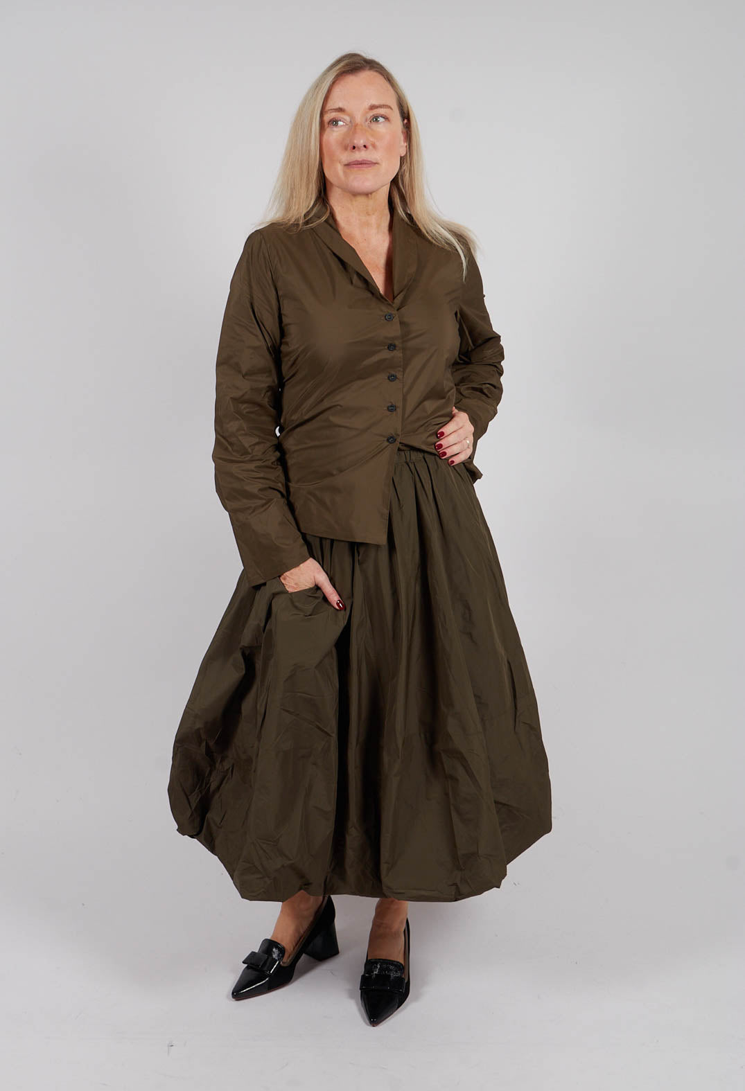 Puffball Skirt in Kaki
