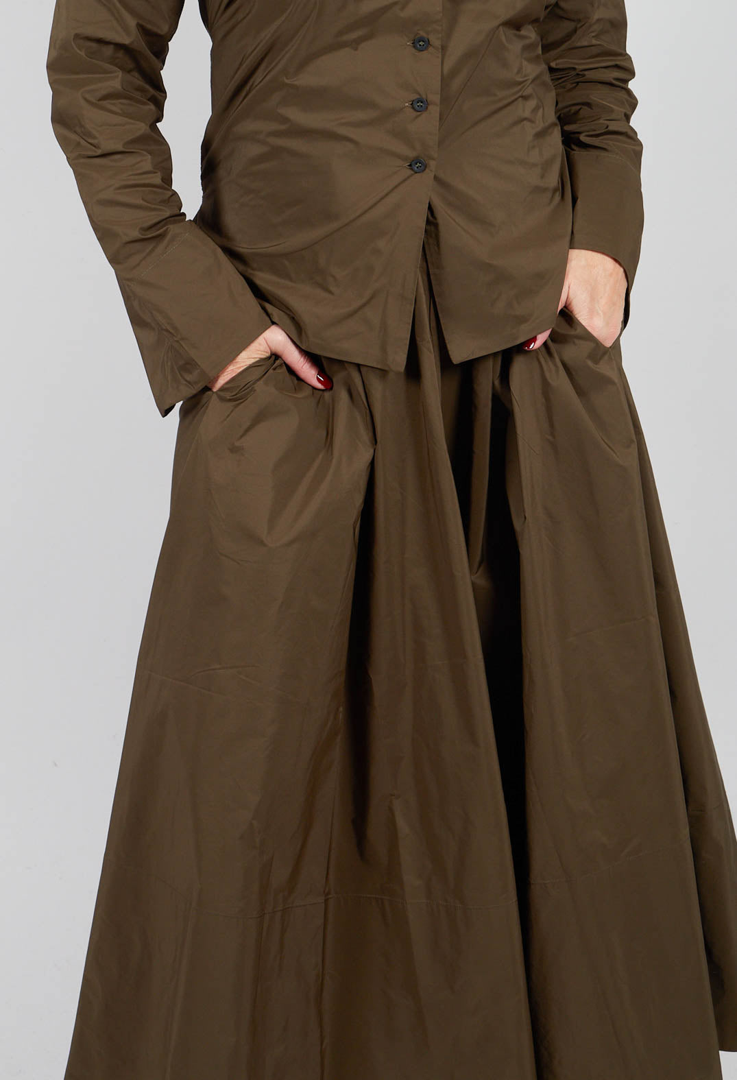 A-Line Skirt in Kaki