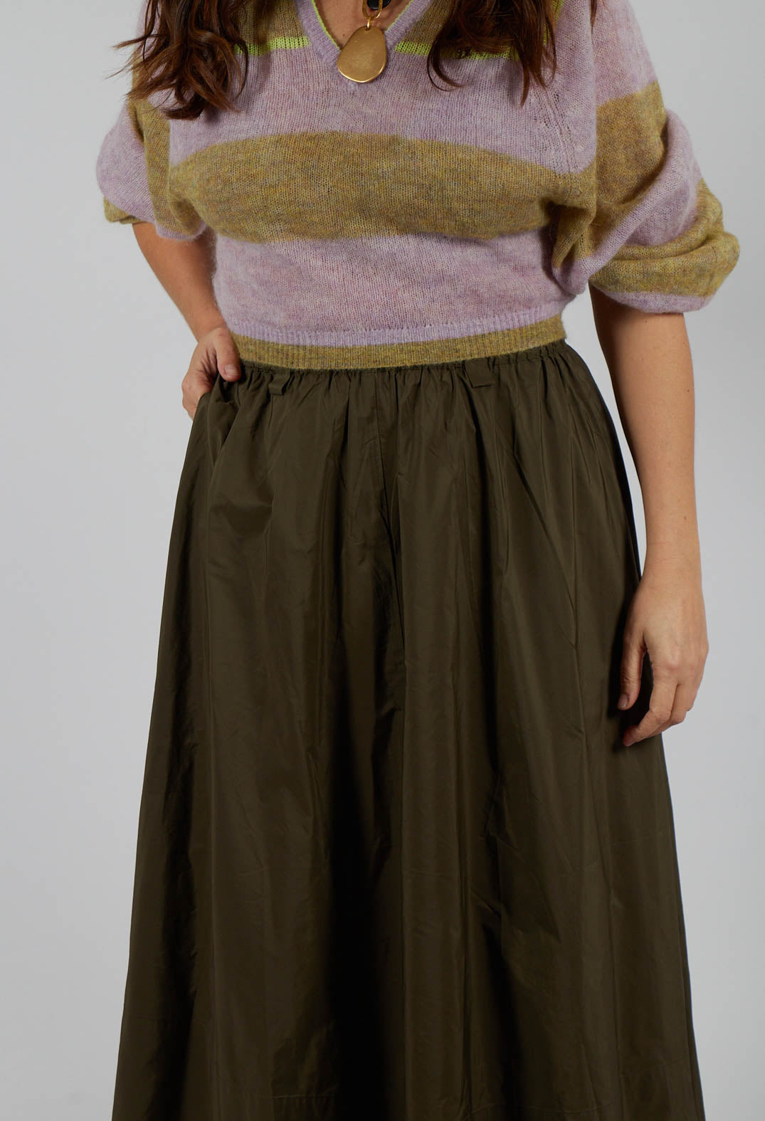 A-Line Skirt in Kaki