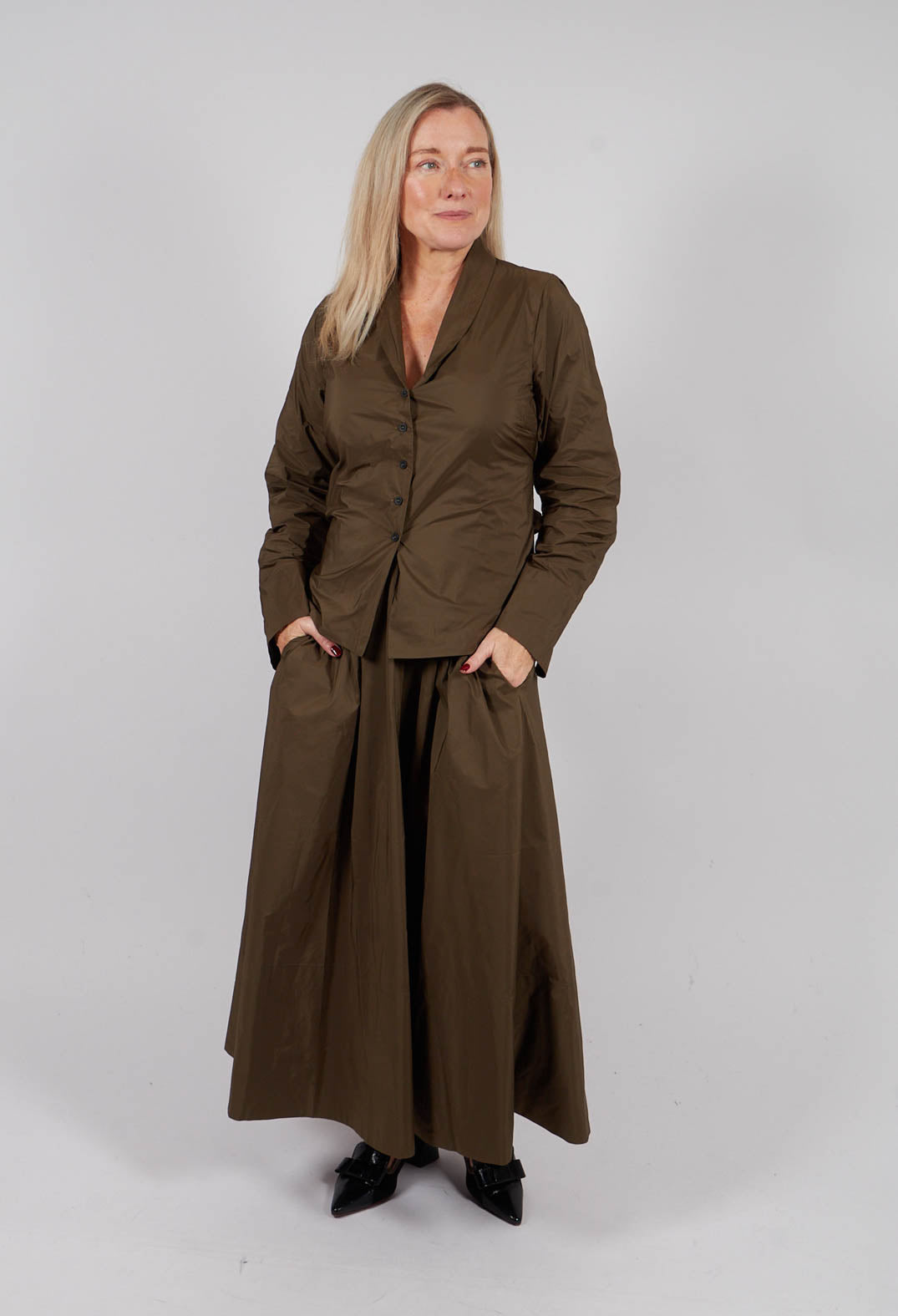 A-Line Skirt in Kaki