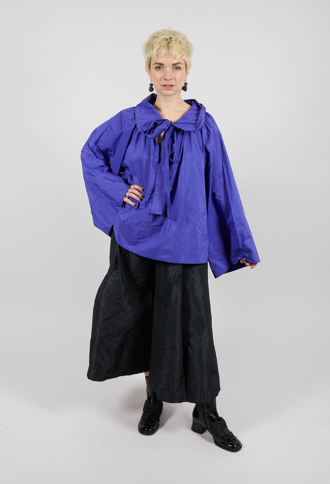 Collared Top in Indigo