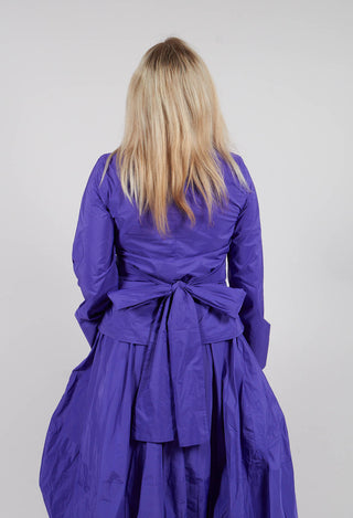 Collarless Blouse in Indigo