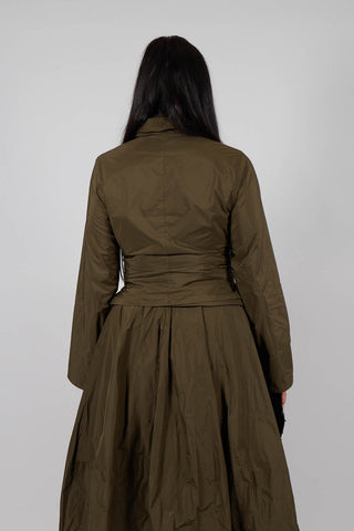 Collarless Blouse in Kaki