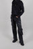 Wide Fit Gabardine Cotton Trousers in Coated Black