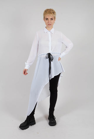 Asymmetric Georgette Shirt in White