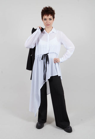 Asymmetric Georgette Shirt in White