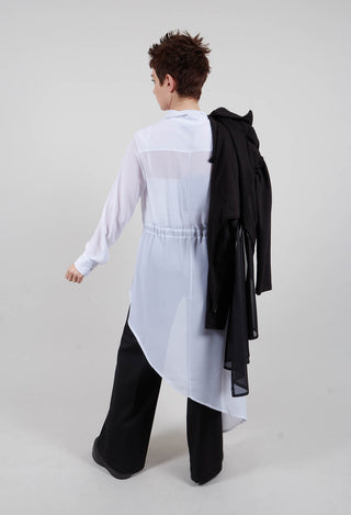Asymmetric Georgette Shirt in White