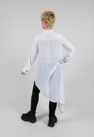 Asymmetric Georgette Shirt in White