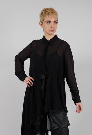 Asymmetric Georgette Shirt in Black