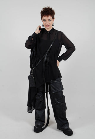 Asymmetric Georgette Shirt in Black