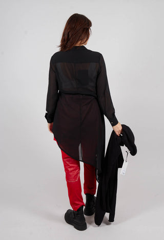 Asymmetric Georgette Shirt in Black