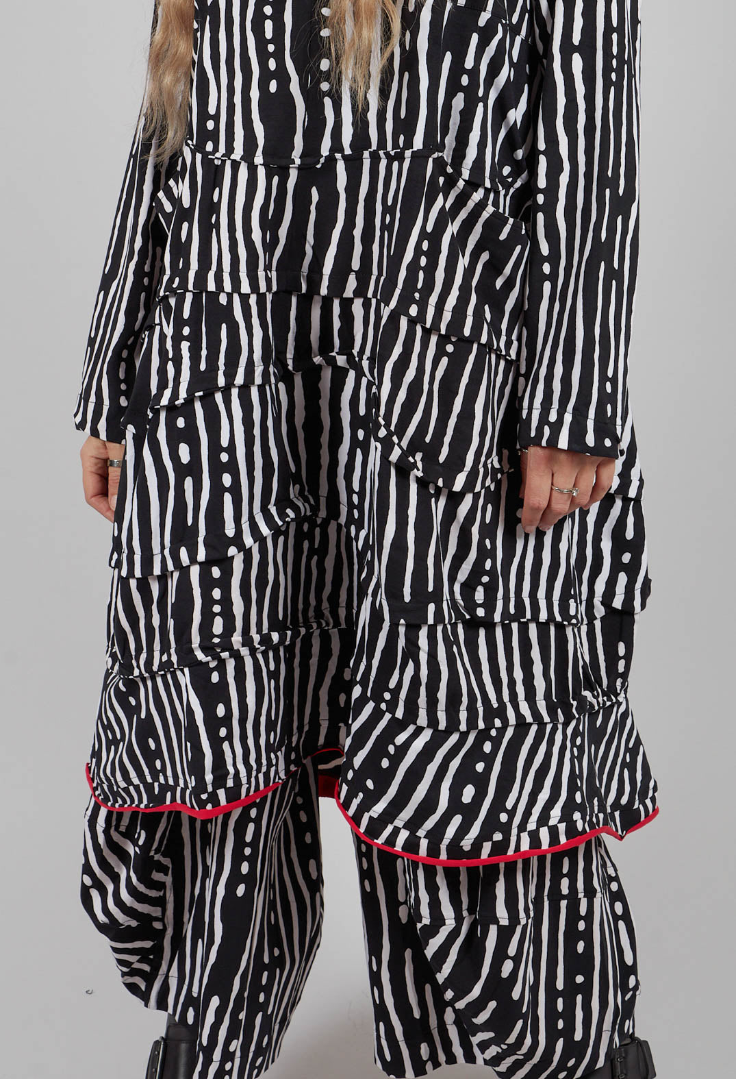 Long Sleeve Dress in Black and White