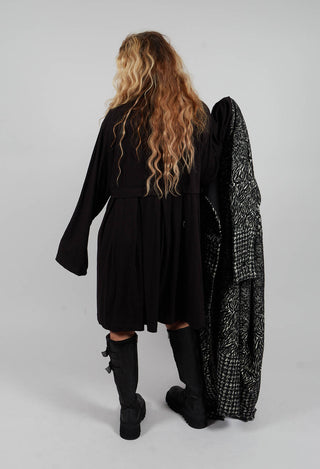 High Neck Shirt Dress in Black