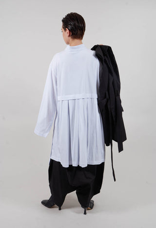 High Neck Shirt Dress in White