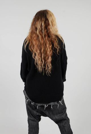 Jacket in Jeans and Black Wool