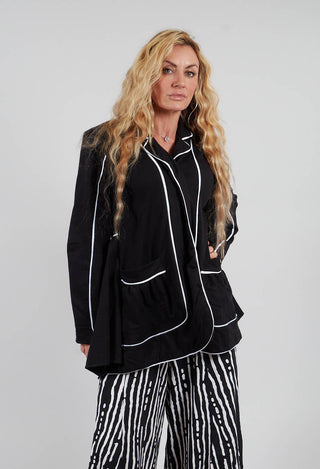 Contrast Detail Jacket in Black and White