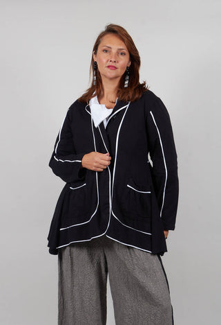 Contrast Detail Jacket in Black and White