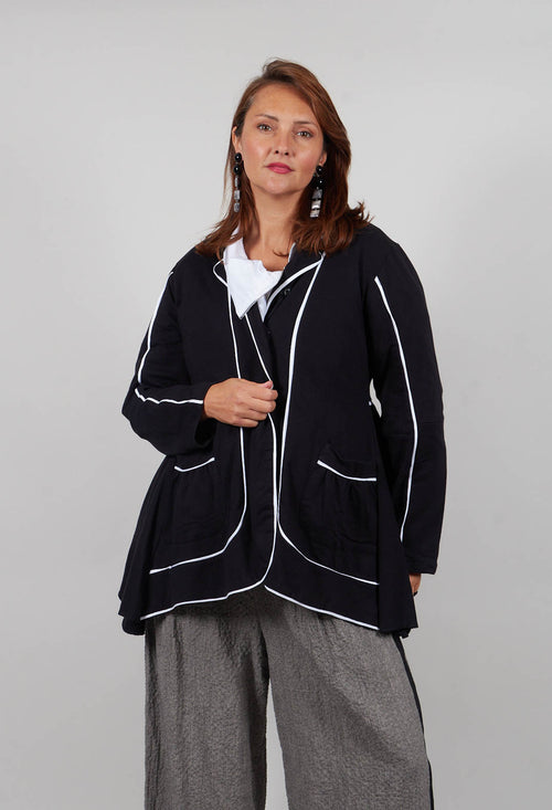 Contrast Detail Jacket in Black and White